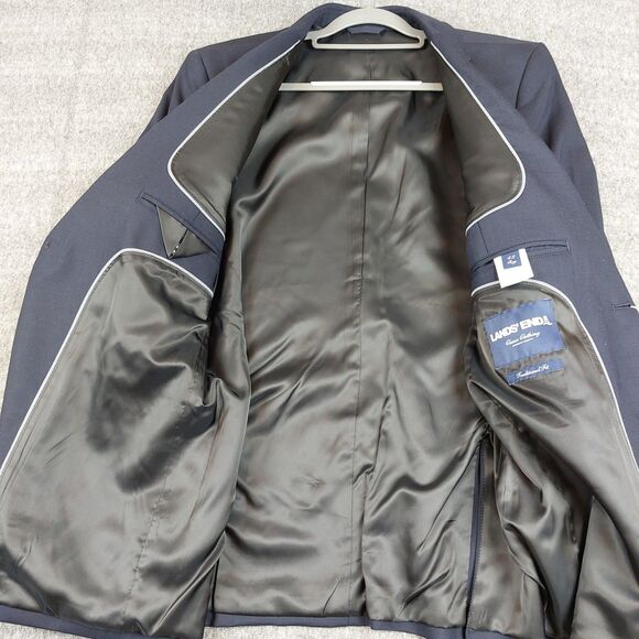 Lands End Men's 42R (39x31) 2 Piece Wool Blend Suit Navy Blue Traditional Fit - Picture 7 of 15